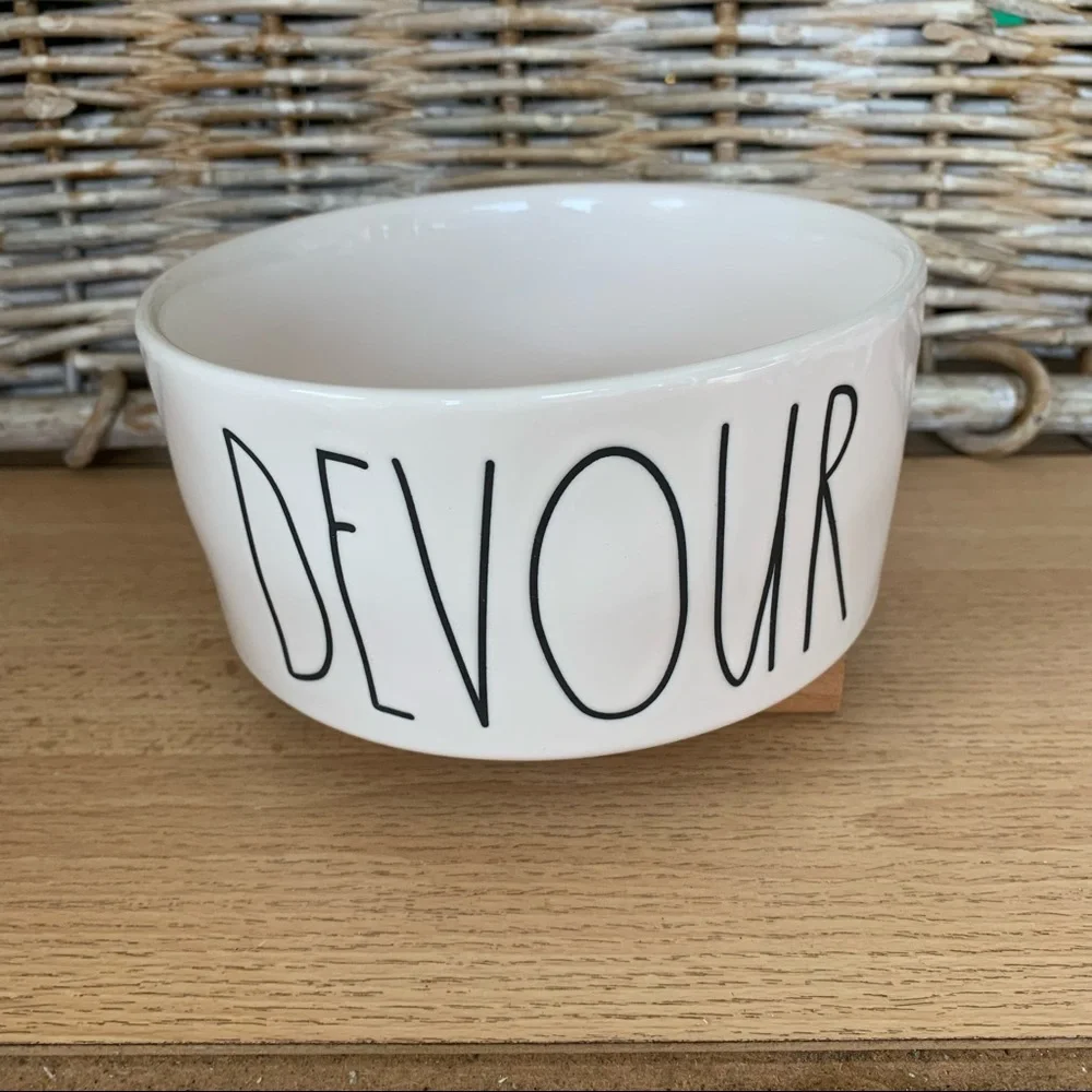 Rae Dunn Devour dog/cat eating bowl
